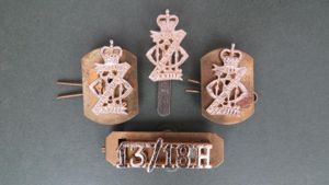 British Army The 13th/18th Royal Hussars Cap & Collar Badges & Shoulder Titles
