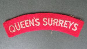 British Army Post WW2 Queen's Royal Regiment (West Surrey) Shoulder Title