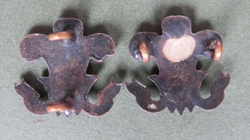 British Army 15th (County of London) Battalion, The London Regiment (Prince of Wales's Own Civil Service Rifles) Officers Collar Badges