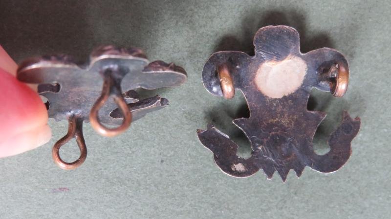 British Army 15th (County of London) Battalion, The London Regiment (Prince of Wales's Own Civil Service Rifles) Officers Collar Badges