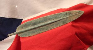 A Beautiful and Ancient Original Greek 'Leaf Shaped' Bronze Sword, 1200 BC, Around 3200 Years Old, From the Era Known In The Days of Homer as The 'Heroic Age'