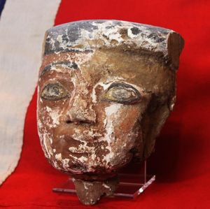 A Fabulous Original Egyptian Carved Wooden Mummy Mask 25th to 26th Dynasty Period to late Dynastic Period