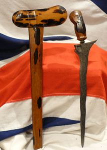 A Superb, Antique, Meteoric Steel Kris With Singularly Beautiful Blade of Meteorite Steel. The Metalurgical Graining in The Blade Is Absolutely Spectacular