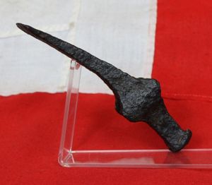 A Rare, Original, Ancient Viking Wrought Iron Hammer Adze For Viking Long Boat & Roundhouse Construction Found Near Camphill, North Yorkshire, In The 19th Century, Circa 1870's. Around 1100 to 1200 Years Old