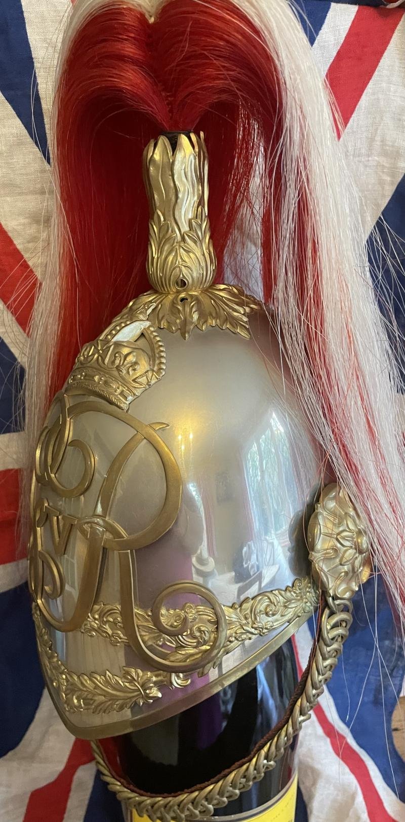 A Superb Very Rare & Near Mint Antique Officer's Albert Pattern Dragoon Helmet of the Derbyshire Yeomanry Cavalry 1910. One Of the Most Beautiful British Dress Helmets Ever Made