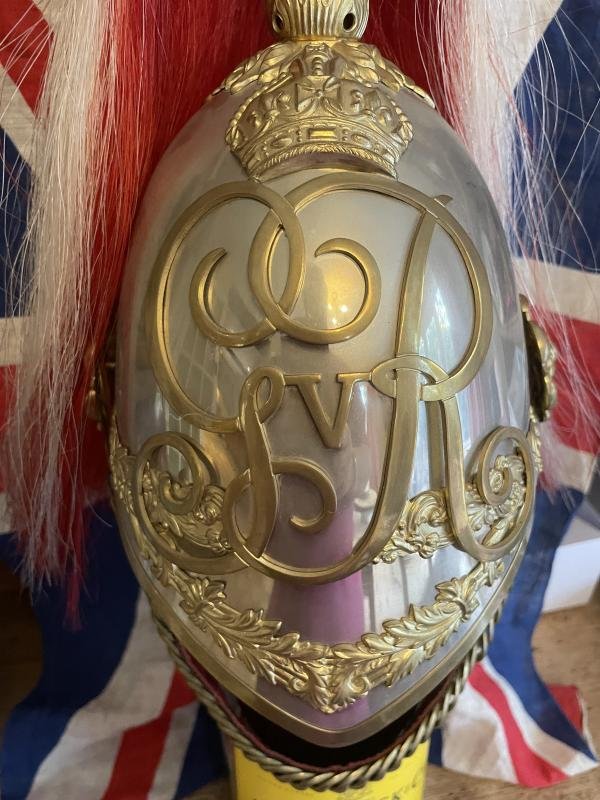 A Superb Very Rare & Near Mint Antique Officer's Albert Pattern Dragoon Helmet of the Derbyshire Yeomanry Cavalry 1910. One Of the Most Beautiful British Dress Helmets Ever Made