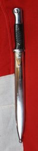 A Superb K98 Mauser Combat Bayonet. Early to Pre War Manufacture 1939 By Coppel GmbH. Matching Bayonet & Nickel Plated Scabbard.