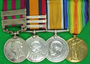 2 BAR IGS 1895, 3 BAR QSA & WW1 PAIR, R.SUSSEX.REGT & RE