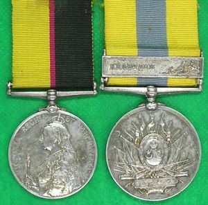 SUDAN PAIR, 1st CAMERON HIGHLANDERS, WOUNDED AT OMDURMAN 2-9-1898, WOUNDED S.AFRICA 4-6-1900 & DIED 1-1-1901