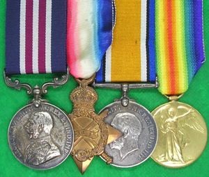 WW1 MILITARY MEDAL (MM) & TRIO, 10th E.YORK.R / HULL PALS, COMMISSIONED 10th YORKSHIRE REGT & DIED OF WOUNDS 11-4-1918