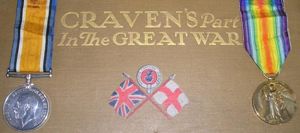 WW1 PAIR, ROYAL GARRISON ARTILLERY, WITH THE RECIPIENTS PRESENTATION COPY OF CRAVENS ROLL OF THE GREAT WAR