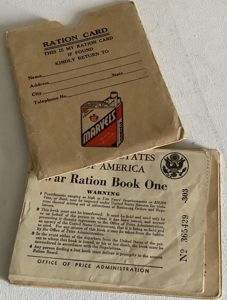WWII US RATION BOOKS AND HOLDER