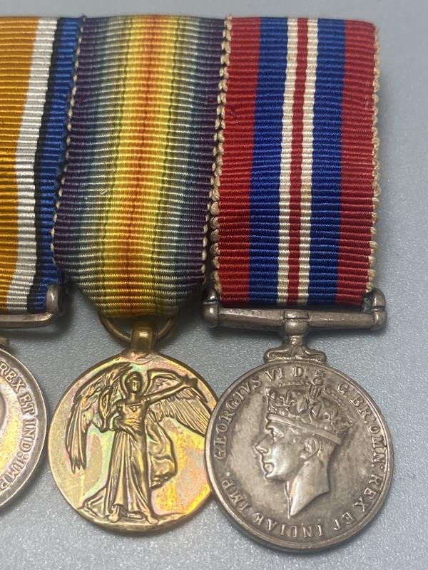 WW1 Mons Star Miniature Trio With 1939-45 War Medal — image 3