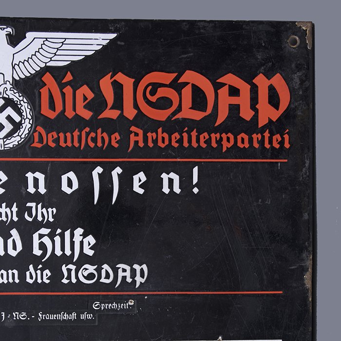 WIB4 Exceptionally nice 'Hier spricht die NSDAP' enameled sign — image 9