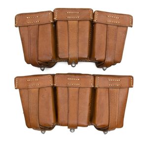 HZ9 Matched pair of pre war brown leather 98k cartridge pouches