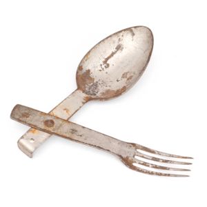 1A2Q Steel folding eating utensil set