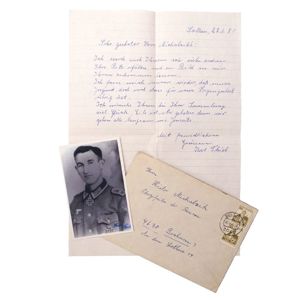 SAF29B Letter and photo from Heer Ritterkreuzträger Thiel to a German collector