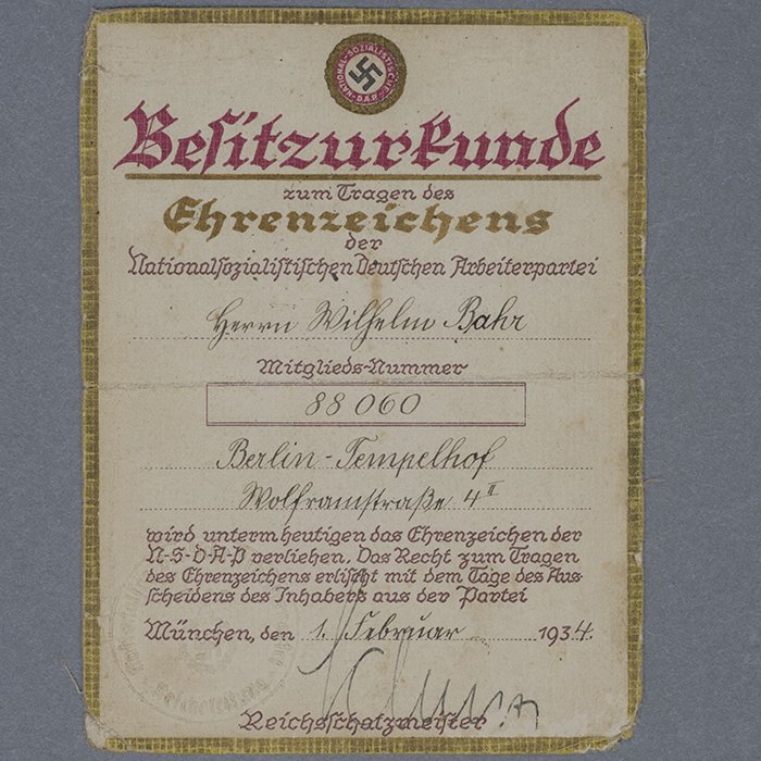 TIP25 Awards, Badges and Membership Documents pertaining to an NSKK-Hauptsturmführer and recipient of the Golden NSDAP Honor Badge — image 23