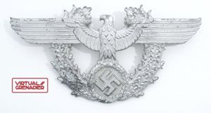 JT007 Stamped zinc eagle insignia believed for Polizei shako