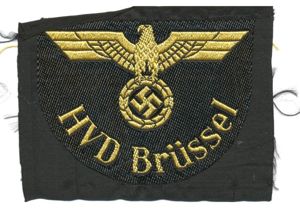 JT002 Two Deutsches Reichsbahn woven eagles HVD Brüssel