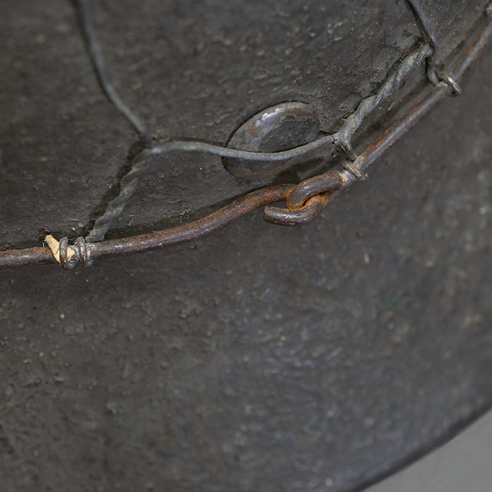 RAS52 Heer M40 single decal rough texture half basket wire camouflaged helmet — image 13