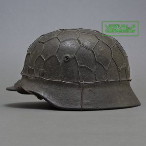 RAS52 Heer M40 single decal rough texture half basket wire camouflaged helmet