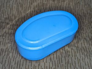 East German Blue Bread Container