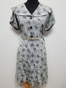 Light Blue & Gray Firework Print Dress(B-49' W-46' H-54')