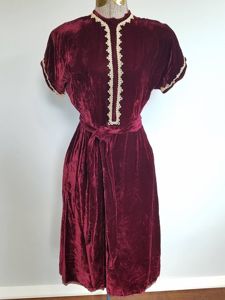 Dark Red Velvet Dress(B-36' W-26')