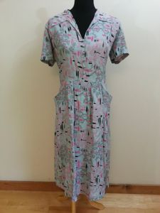 Light Blue Print Dress(B-44' W-34' H-46')