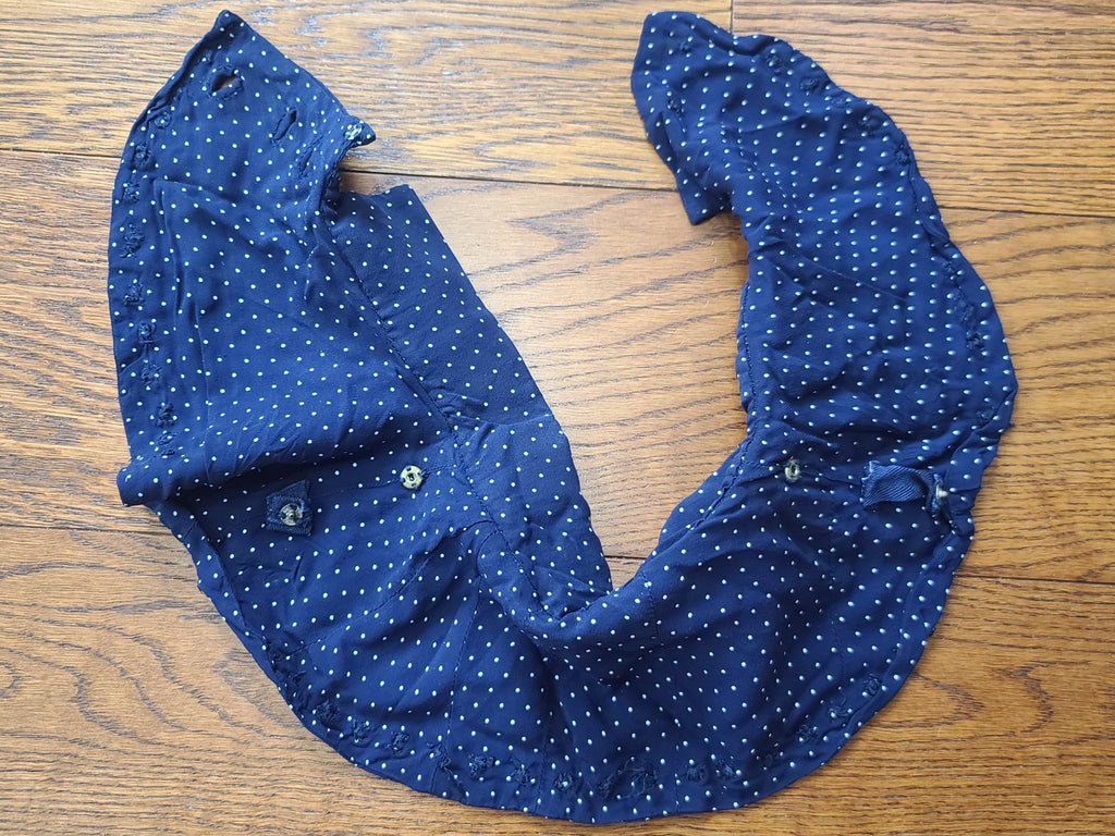 German Blue Dress with White Trim and Detachable Collar(B-36' W-28' H-41') — image 20