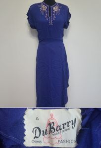 DuBarry Blue Sequin Gown 1945(B-38' W-29' H-38')