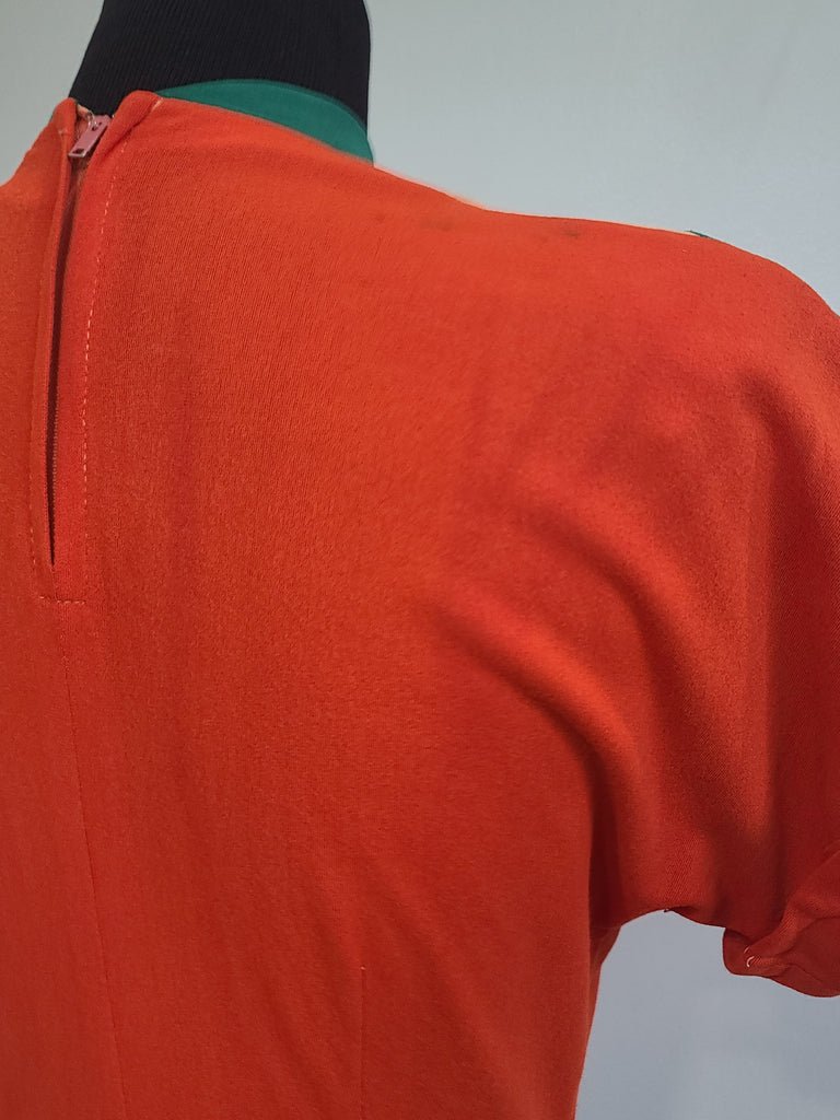 Bright Orange Green and Tan Dress(B-38' W-27' H-42') — image 15