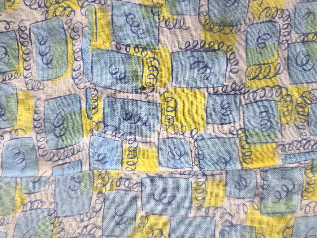 Blue and Yellow Print Dress(B-41' W-34' H-41') — image 9