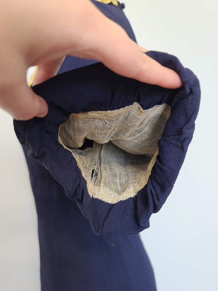 Blue Rayon Dress with Netting (as-is)(B-34' W-26.5' H-31') — image 16