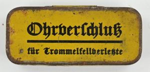 German WH 'Ohrverschluß für Trommelfellverletzte' Box