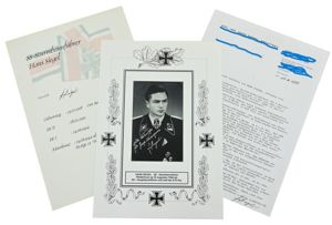 Signature of Waffen-SS KC Recipient 'Hans Siegel'