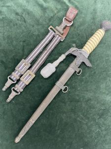 A WONDERFUL EXAMPLE OF A DOUBLE ETCHED 2nd LUFTWAFFE DAGGER 'VOOS STYLE'. NAMED & PERSONALISED!!
