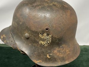 A M42 'RAW EDGE' WEHRMACHT COMBAT HELMET-UNTOUCHED.