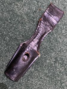 A RARE K98 PATENT LEATHER PARADE FROG WITH D.R.P. MARKED BACK PLATE.
